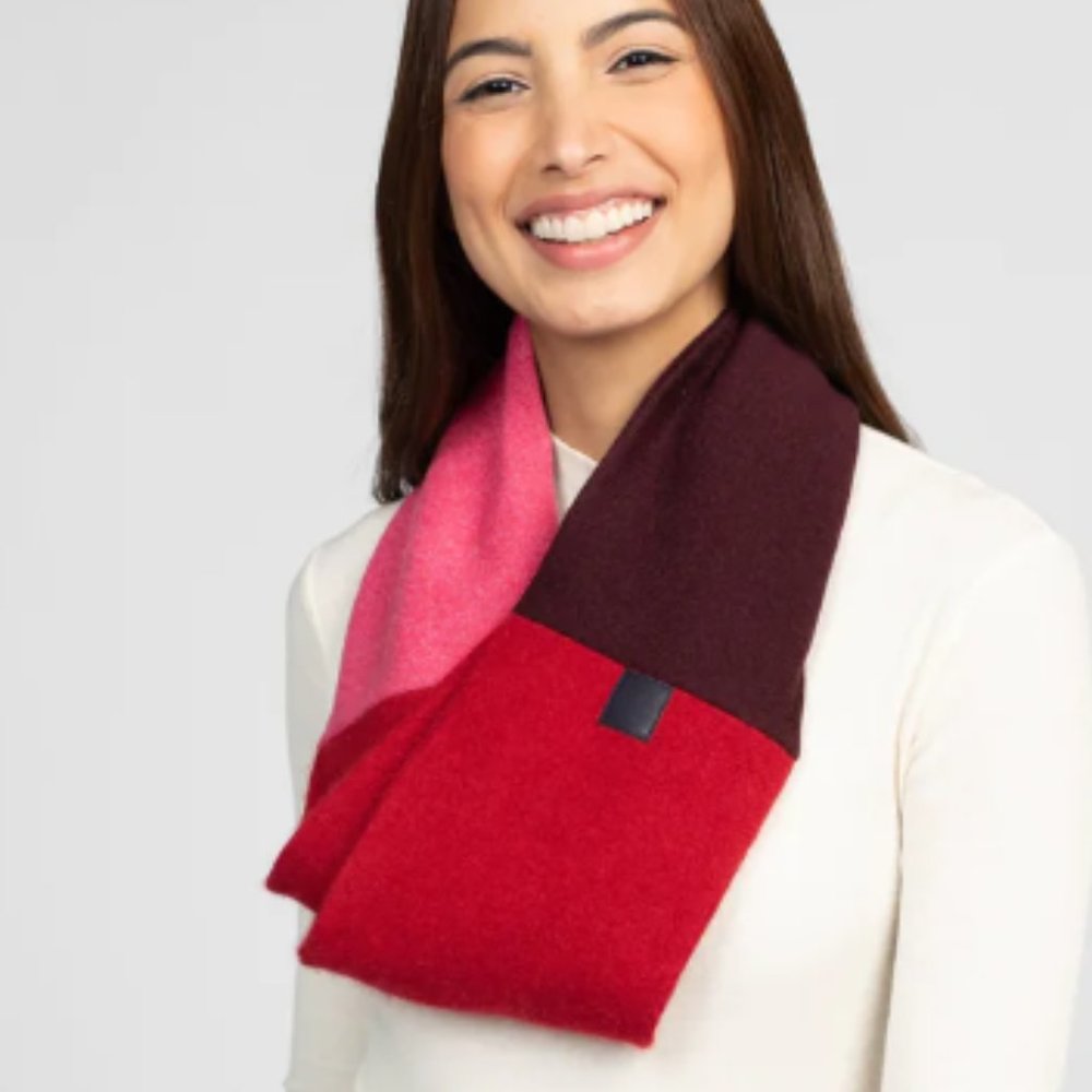 BB Sheep Cashmere Infinity Scarf - Pink and Brown - Unisex - NEW